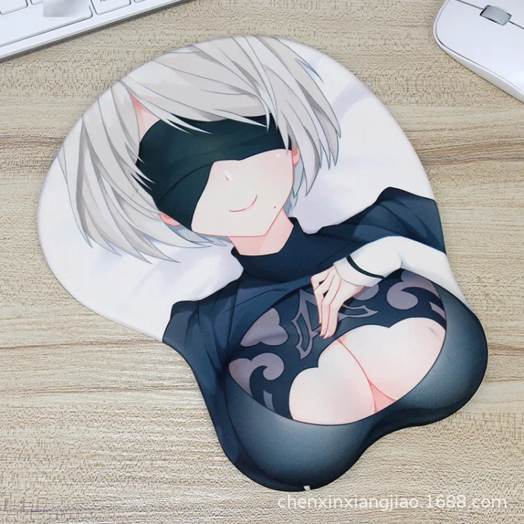 Miku Saber Nier Song Hana PUBG бетмен И Дедпул Fate DVA сексуальный сундук Мягкий гель 3D коврик для мыши эргономичный коврик для мыши с поддержкой запястья