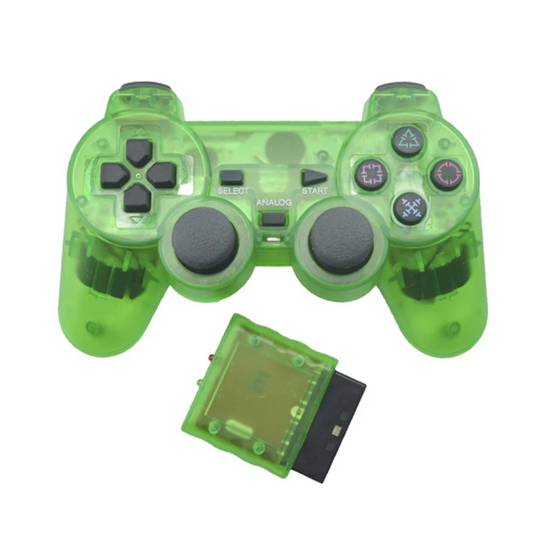 Transparent Color Bluetooth Wireless Gamepad Controller For Sony PS2 2.4G Vibration Controle For Plastation 2 Joystick images - 6