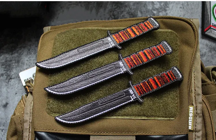 KA-BAR 3D вышивка патч Волшебная наклейка креативный Morale Chapter нож значок железные стикеры на DIY для одежды заплатки на рюкзак
