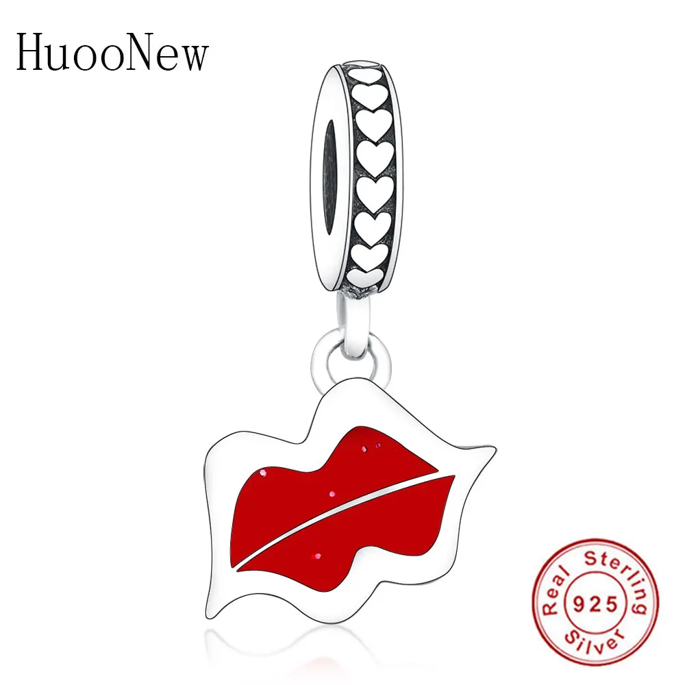 

Новинка лета 2019, ювелирное изделие из стерлингового серебра 925 пробы, сексуальные висячие бусины с губами, оригинальный браслет Berloque