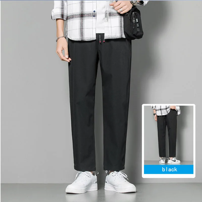 

Capri Pants For Men Spring and Summer Casual Trousers Men's Loose fitting wide leg Trousers versatile Straight leg Pants