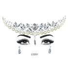 Бусины разных размеров, синие, красные, серебристые, 1 лист лицевая наклейка тату для вечерние, кристаллы алмазы сделай сам, LT008