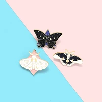 butterfly enamel pins moon phase brooches gothic badge jewelry bag clothes lapel pin gift for kids friends