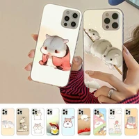 cartoon hamster phone case for iphone 11 12 13 mini pro xs max 8 7 6 6s plus x 5s se 2020 xr cover