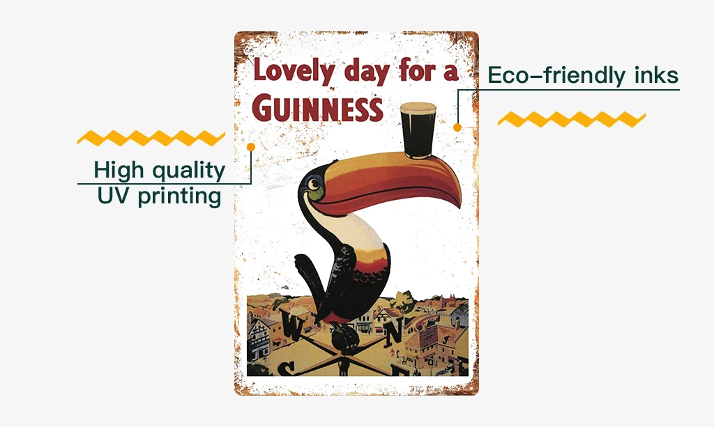 Винтажная металлическая табличка Guinness, Оловянная табличка, металлическая винтажная тарелка для паба, Настенная декоративная тарелка для бара, паба, клуба, человека, пещеры