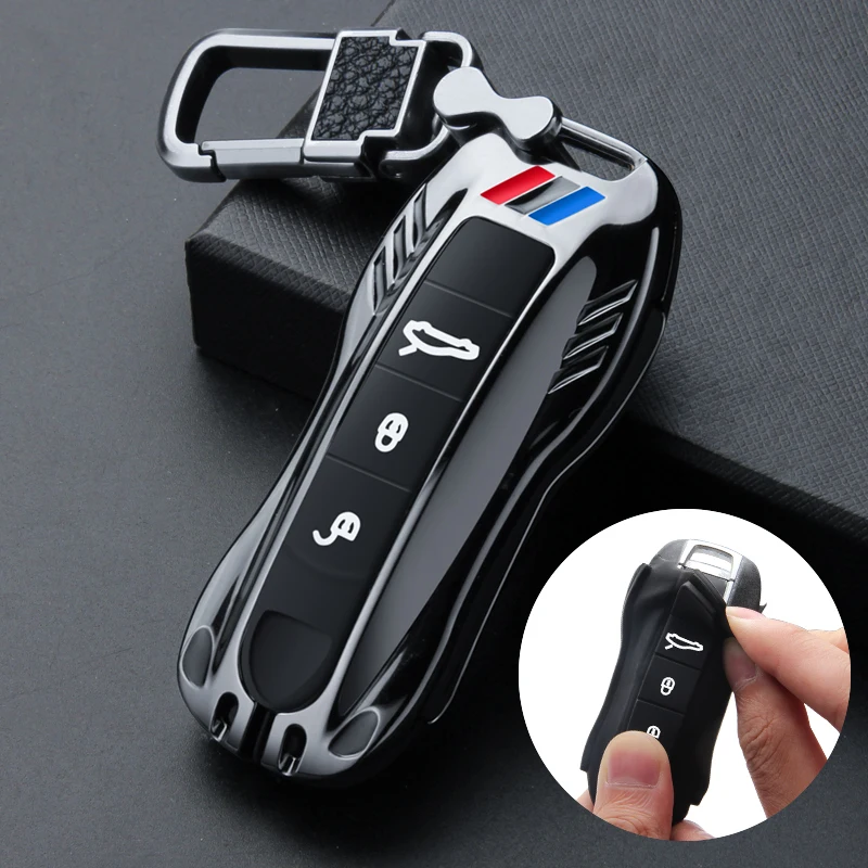 

Car Remote Smart Key Fob Chain Case Cover Keychain bag For Porsche Panamera Cayenne 971 911 9YA Macan Boxster 2018 Accessories