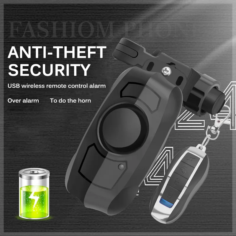 Беспроводной велосипедный замок перезаряжаемая вибрационная сигнализация