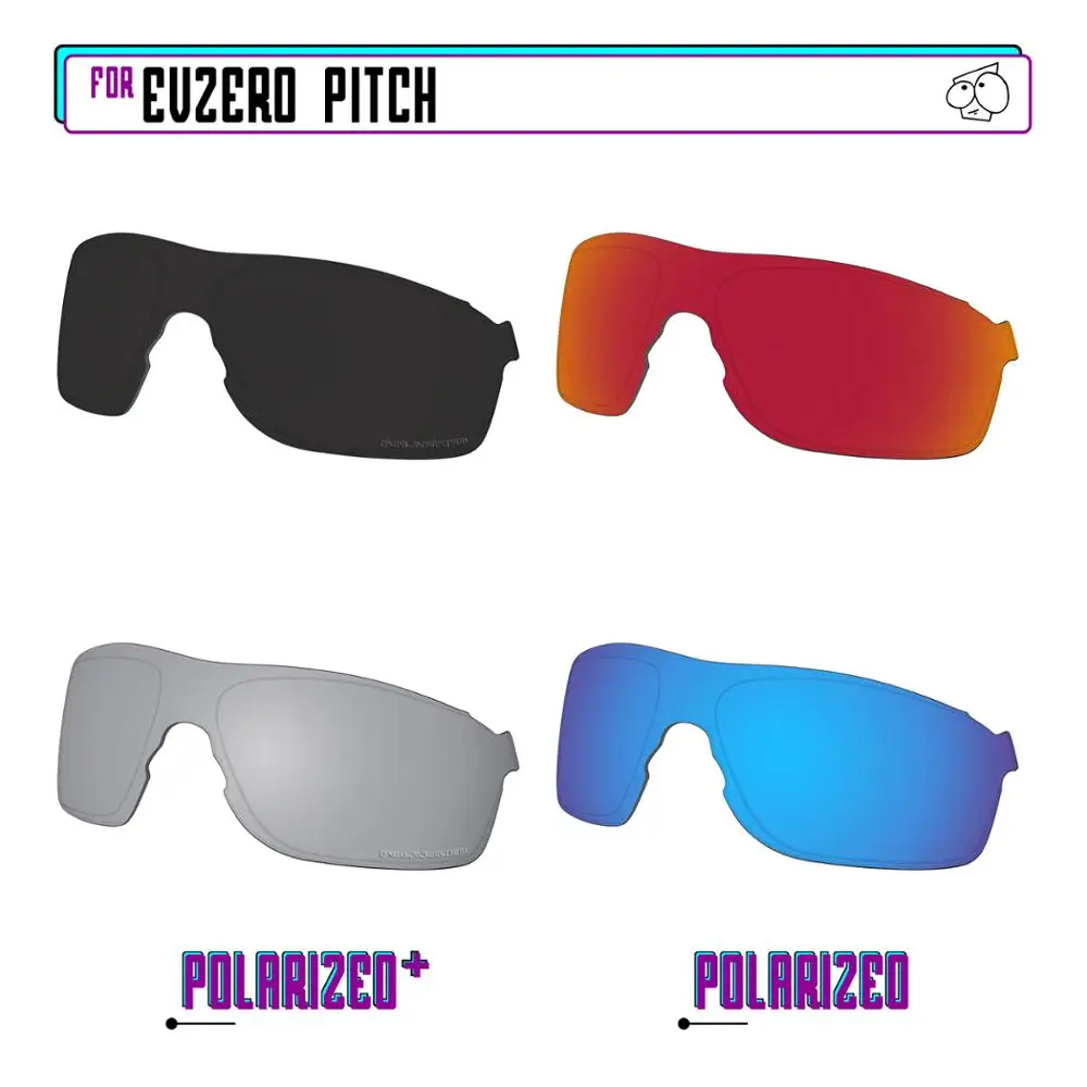 EZReplace Polarized Replacement Lenses for - Oakley EVZero Pitch Sunglasses - BkSrP Plus-RedBlueP