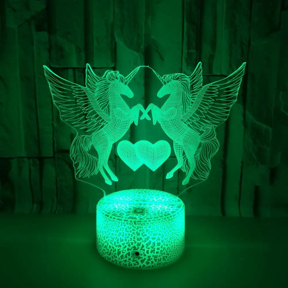 

Unicorn 3D Night Light for Girls Birthday Gift 6 Changing Color Remote Control LED Illusion Lamp Christmas Room Decor Lighting
