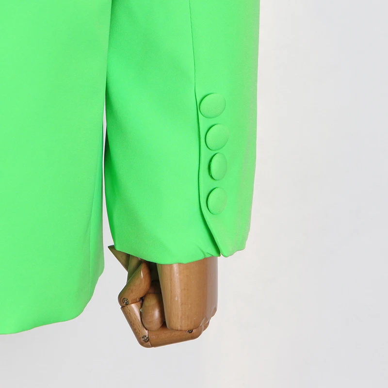 

TWOTWINSTYLE Solid Two Piece Set For Women Notched Long Sleeve Blazer Elastic High Waist Shorts Loose Sets Female Spring Stylish