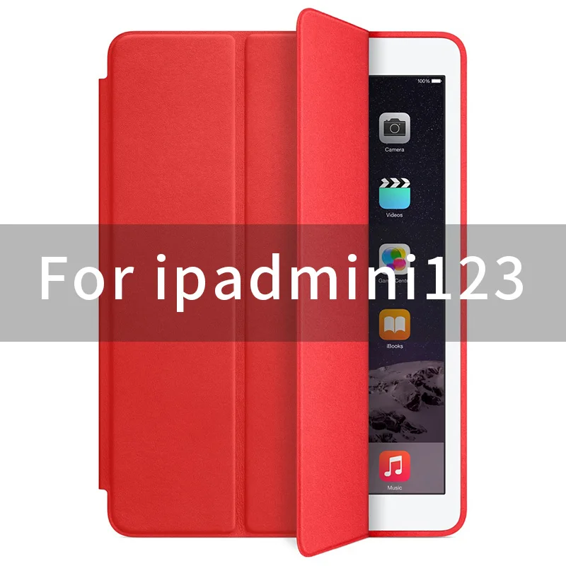 Чехол для iPad mini1/2/3/4 7,9 дюймов полное покрытие 1:1 магнит Smart Auto Sleep чехол с откидной крышкой с функцией подставки A1490 A1489 A1432 оболочки - Цвет: mini123-Red