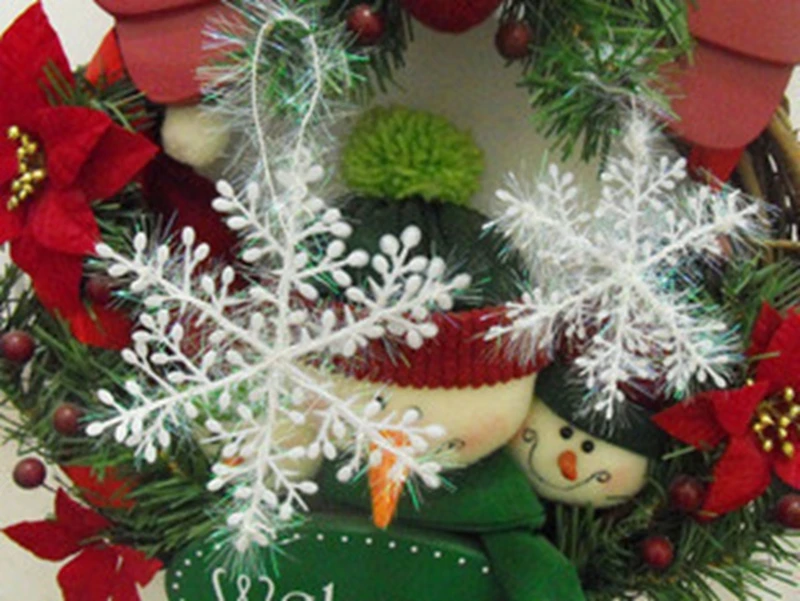 

10pcs 11cm Christmas Artificial Snowflake Christmas Tree Decor Snow Fake Snowflakes Christmas decorations for home noel