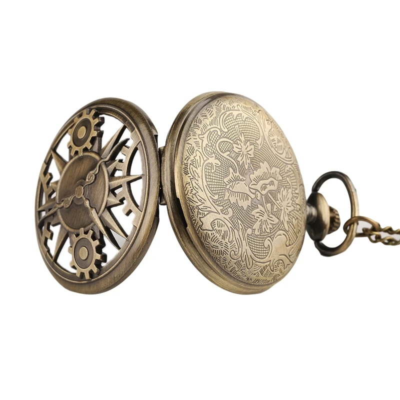 

Hollow Gear Antique Necklace Retro Bronze Analog Quartz Pocket Watch Pendant Chain Gifts Clocks for Men Women Vintage reloj 2020