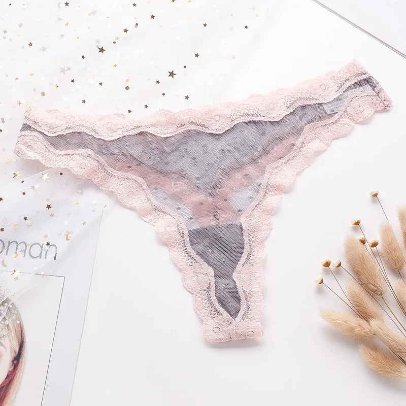 

Breathable Lace Panties Low Rise Mesh Splice Thongs Lingerie Female Briefs Seamless Breathable Comfort Women's Underwear
