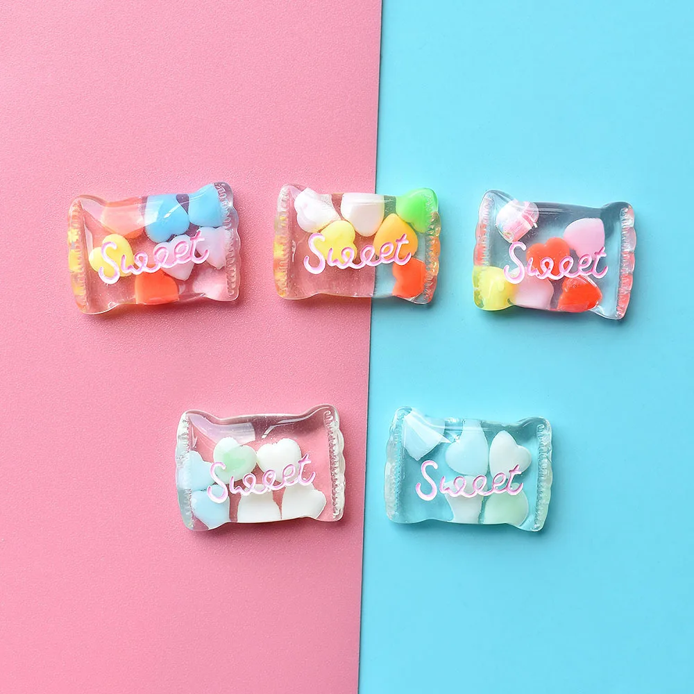 

10 шт. прозрачные Красочные сладкие конфеты с плоским основанием кабошон искусственная еда украшение ремесла «сделай сам» Скрапбукинг аксе...