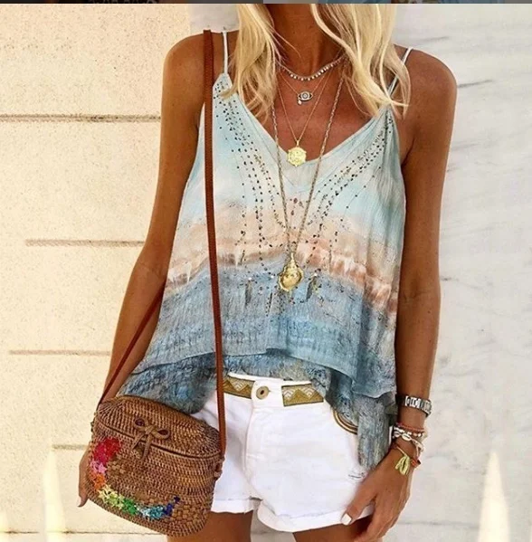 

2021 new camis women summer t-shirt fashion loose v neck lotus leaf women short casual sexy beach ladies tops