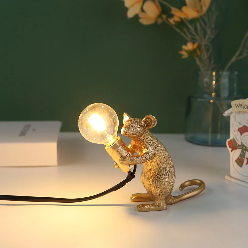 

Modern Mini Resin Mouse LED Table Lamps for Living Room Bedroom Nordic Stand Desk Light Luminaire Loft Home Decor Study Fixtures