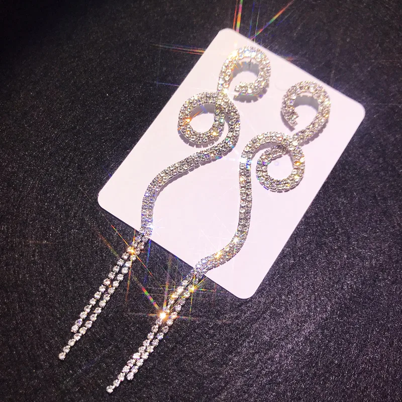 Женские Висячие серьги с длинной кисточкой глянцевый золотистый Серебристый