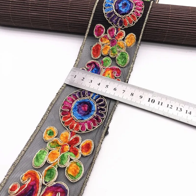 1 ярд этническая золотая нить с блестками африканская кружевная отделка лента