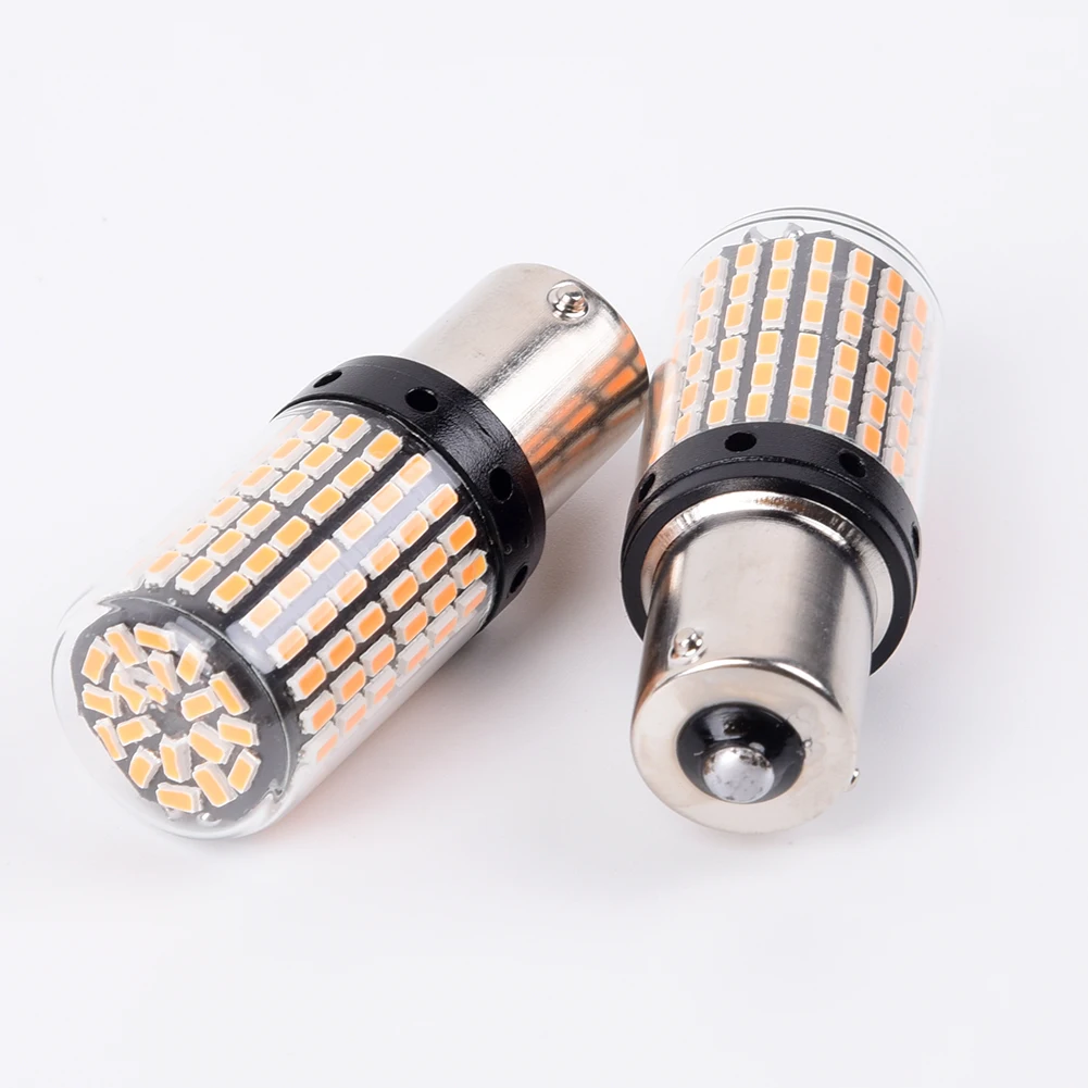 

2 шт., Автомобильные светодиодные дневные ходовые огни 12 в 1156 144SMD BAU15S PY21W Canbus