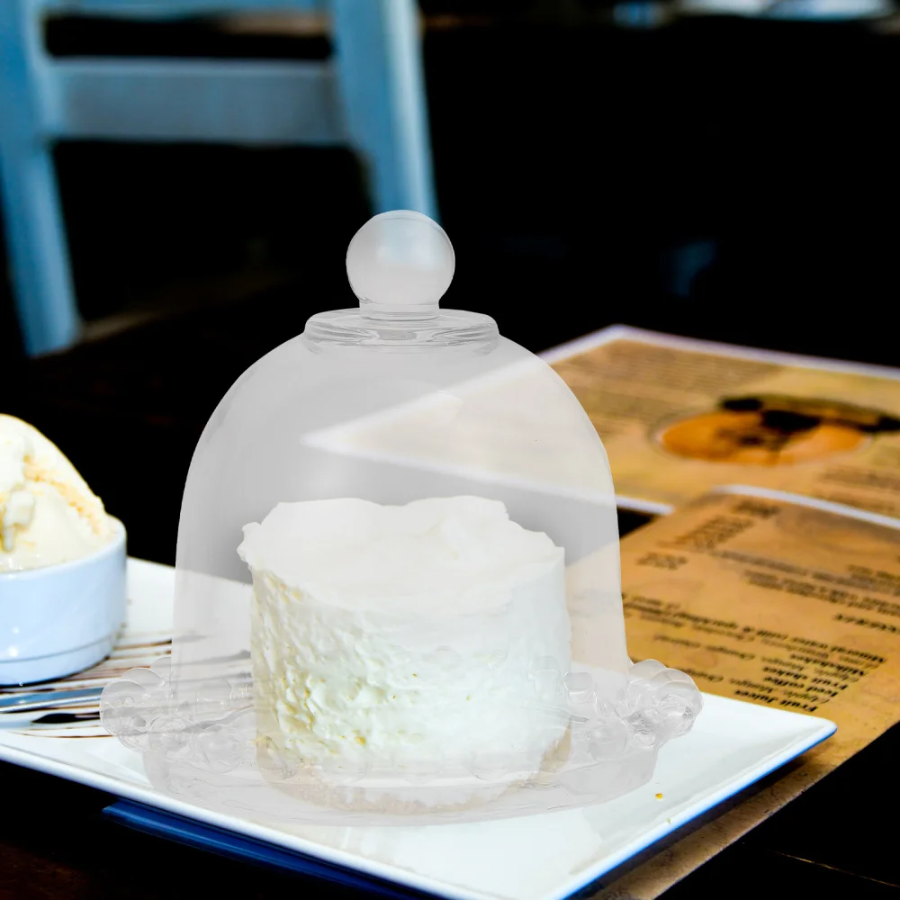 

5Pcs Transparent Glass Cake Covers Glass Durable Food Protective Covers