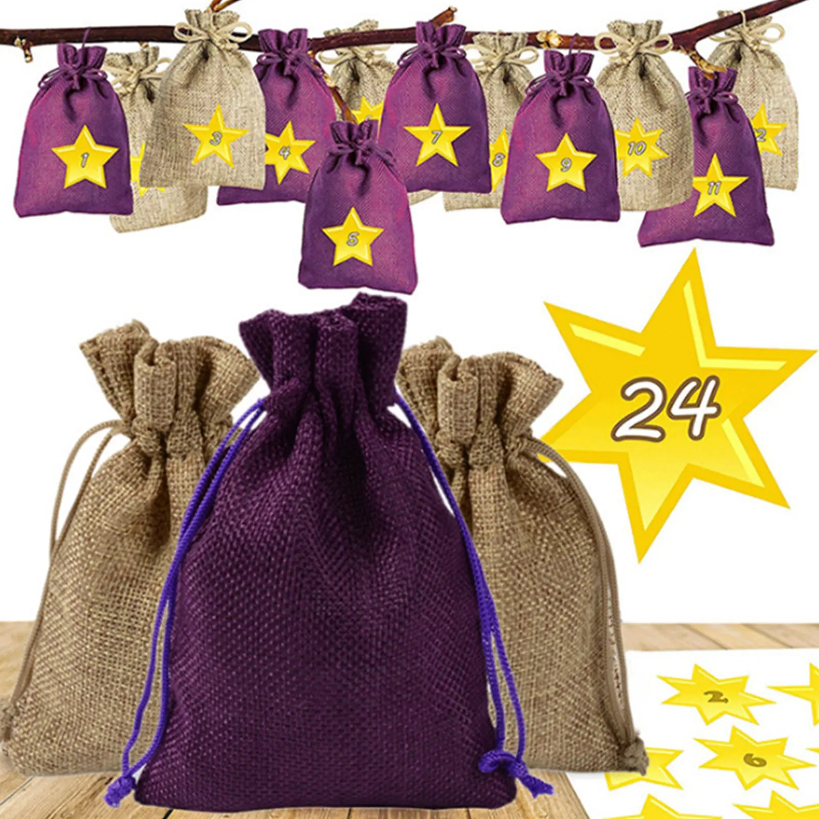 

Christmas Advent Calendar Bags DIY Calendar Bag Garland Kit Advent Calendar Gift Bags Christmas Decoration 2022 New Year Hanging