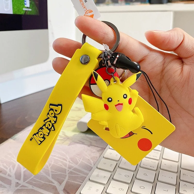 

Pokemon Surrounding Anime Characters Pikachu Cute Cartoon Creative Flat Version Keychain Hobby Movable Doll Christmas Gift