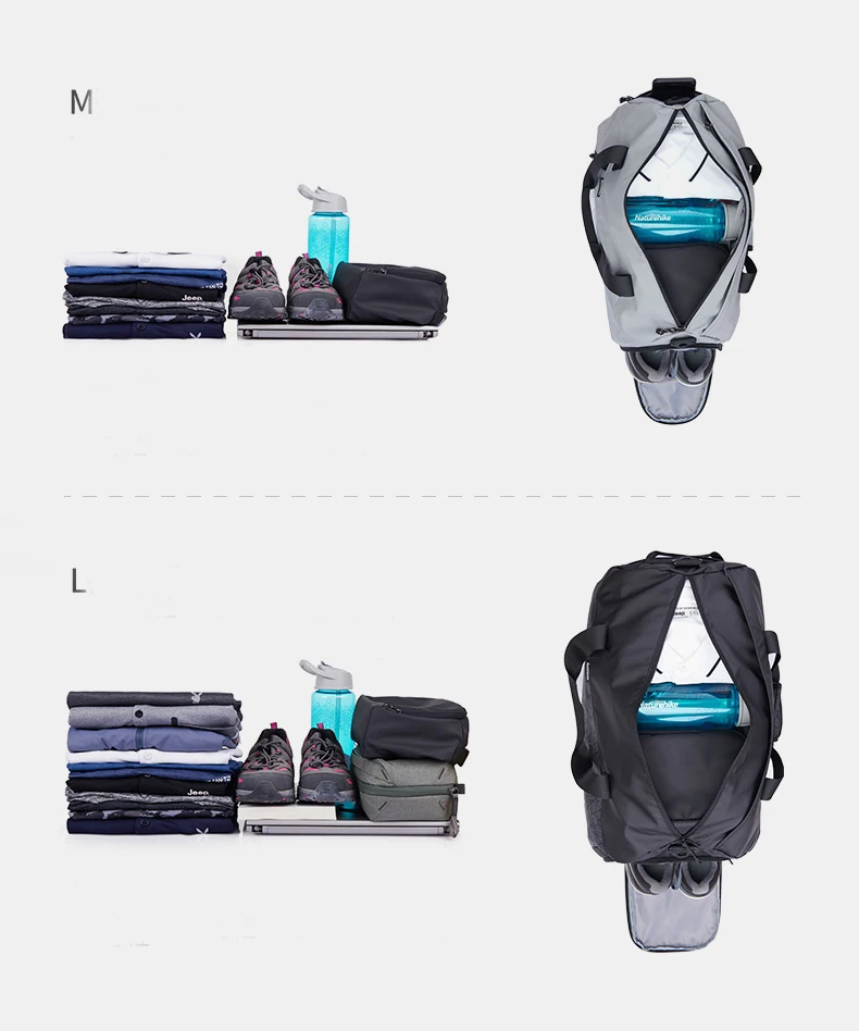 Naturehike спортивная сумка с сухим мокром разделением Водонепроницаемая спортивная сумка унисекс высокой емкости сумка для хранения плавательных принадлежностей уличная Сумка для кемпинга