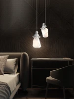 nordic luxury white carved resin pendant lights bedroom living room modern art deco lamp study long line hanging lights fixtures