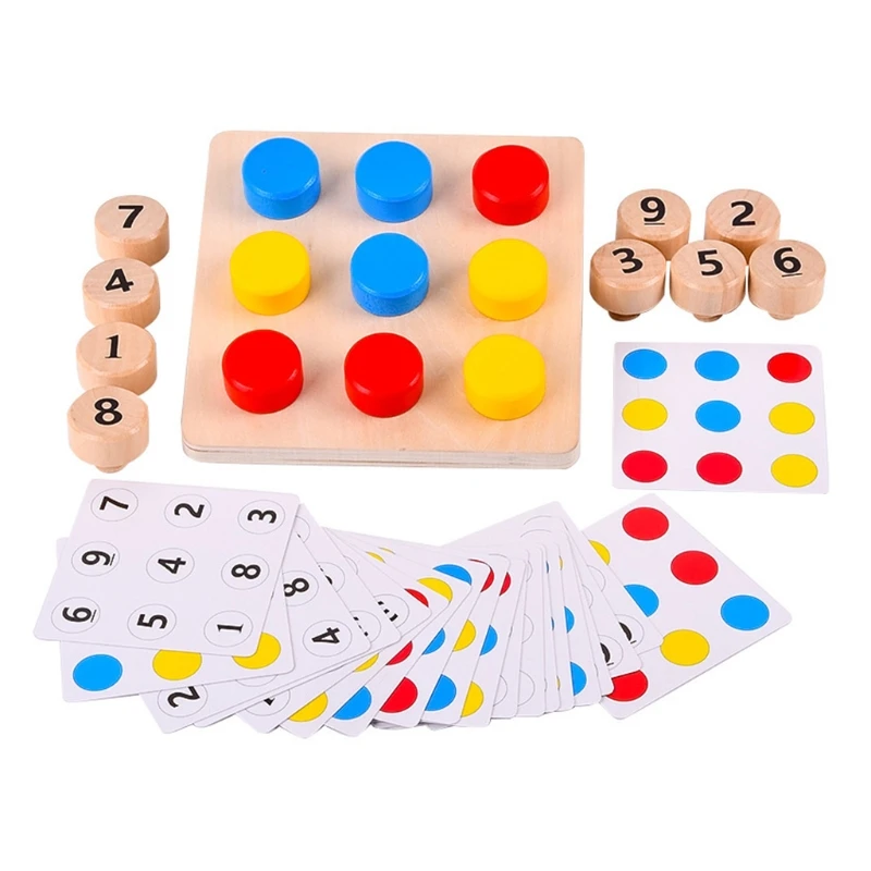 

Wooden Number Puzzle Matching Montessori Toys for Toddlers Preschool Education Math Stacking Block 69HE