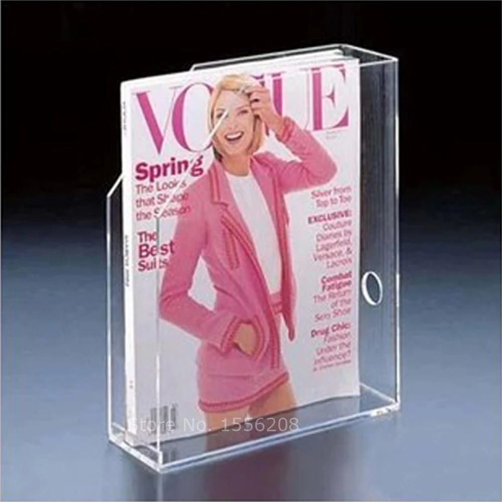 Прозрачный акриловый держатель для журналов Настольный Lucite Подставка книг