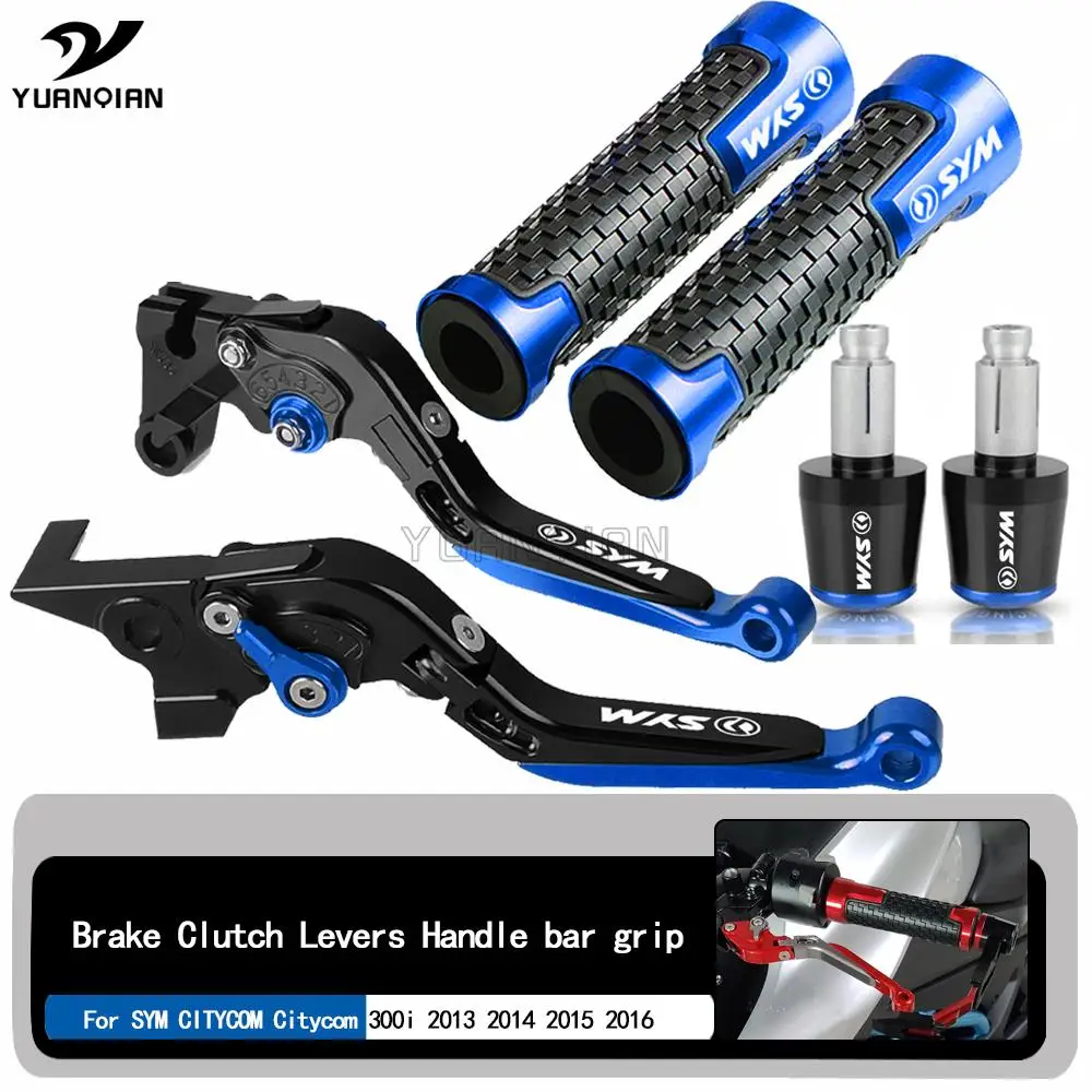 

Motorcycle CNC Adjustable Brake Clutch Levers Handlebar knobs Handle Hand Grips For SYM CITYCOM Citycom 300i 2013 2014 2015 2016