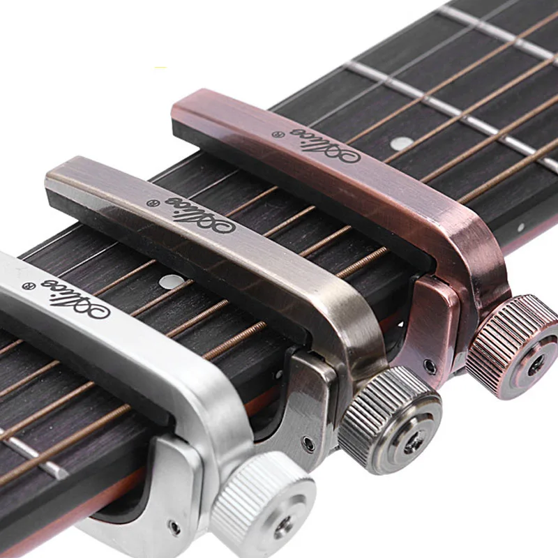 

Guitar Capos Electric Acoustic Guitar Capo Bass Violin Ukulele Capotraste Single-handed Tune Clamp Trigger 3 Colors Metal Capo