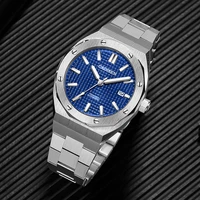 cadisen 42mm mechanical automatic mens watch bracelet accessory stainless steel nh35a reloj hombre 8193 100m waterproo