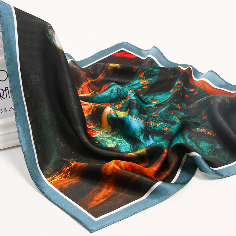 100% натуральный квадратный шелковый платок шелк из Ханчжоу для волос женский