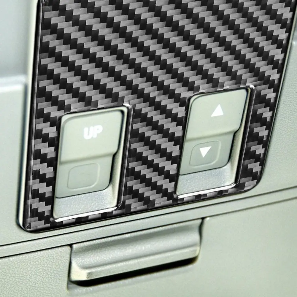

Stable 4Pcs/Set Simple Car Interior Front Reading Light Trim Sticker Carbon Fiber Panel Decal Eco-friendly