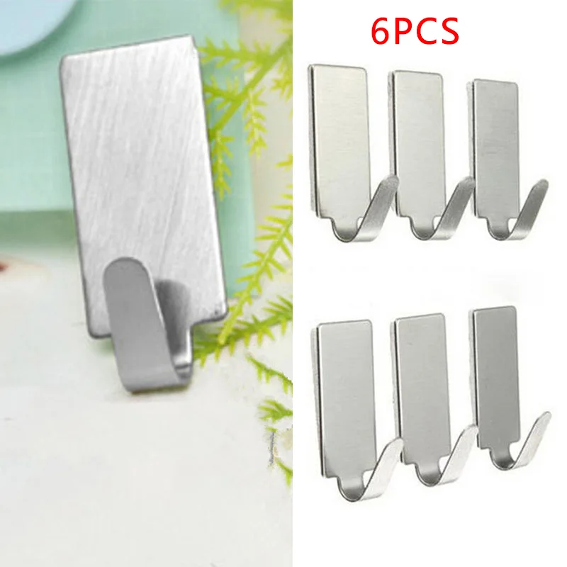 Новинка 6 шт. клейкие крючки для полотенец из нержавеющей стали семейные халатов