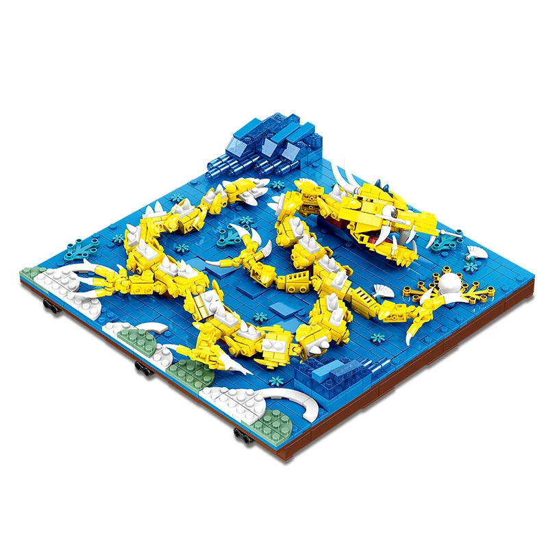 

Original KAZI Kowloon Wall Chinese style building block toy desktop decoration wall pendant children's building block toy