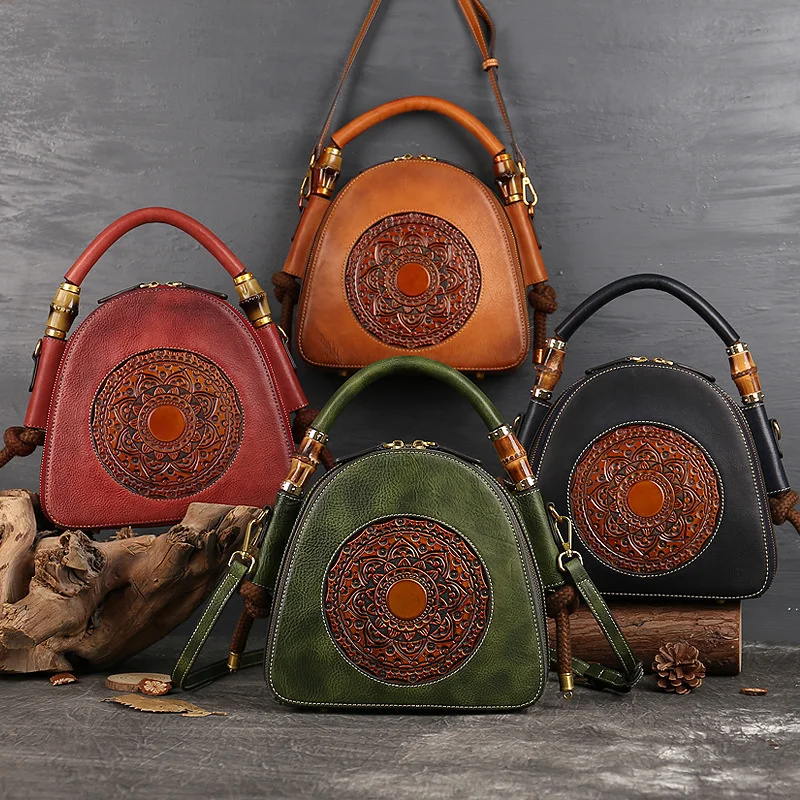 

Leather women's bag top layer cow leather 2021 new women's handbag embossed one shoulder straddle women's bag