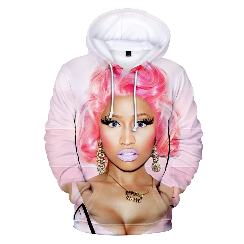 Креативные мягкие популярные толстовки с капюшоном Nicki Minaj принтом для мужчин и