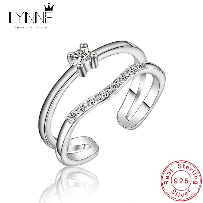 LYNNE ювелирные изделия Новинка 925 Стерлинговое Серебро открытое регулируемое AAA