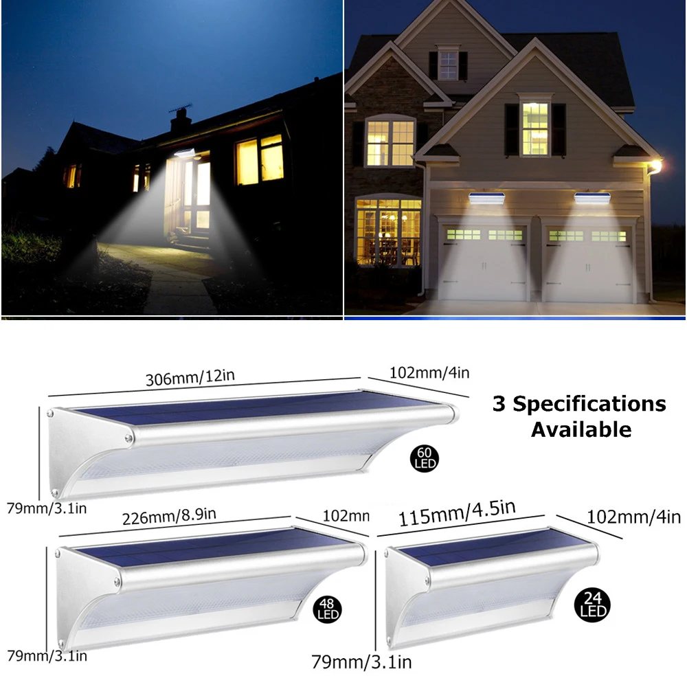 

Solar Light Outdoor Led Lamp Garden Night Lights With Motion Sensor Garland Lighting Nightnight Street Wall Aluminum Waterproof