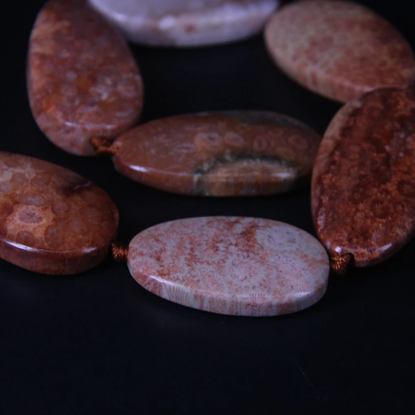 8-9 шт./нитка большие бусины из натурального оранжевого коралла Гладкие