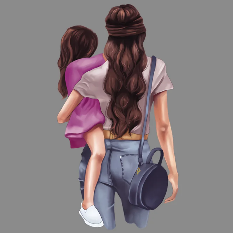 

Super Mum and Daughter Iron on Patches for Clothes Kids' T Shirt Appliques Girls Heat Transfer Thermal Stickers Mother's Day