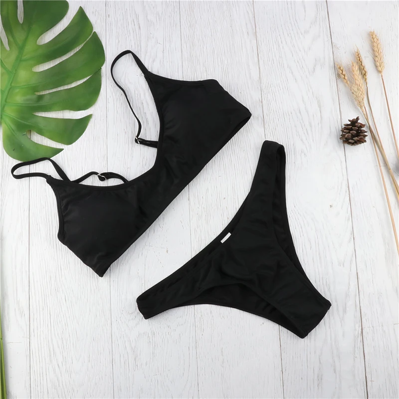 Купальник Liibot женский с U образным вырезом эротический купальный костюм лямкой на шее бандажный бюстгальтер