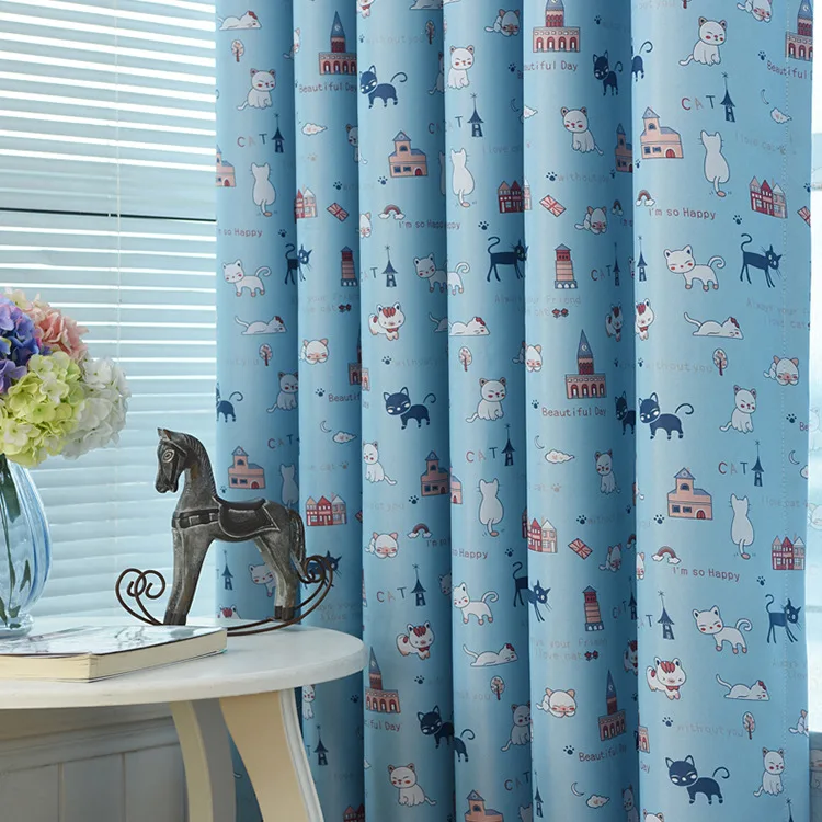 Тканевые шторы с принтом кошек Детские занавески для детского сада спальни