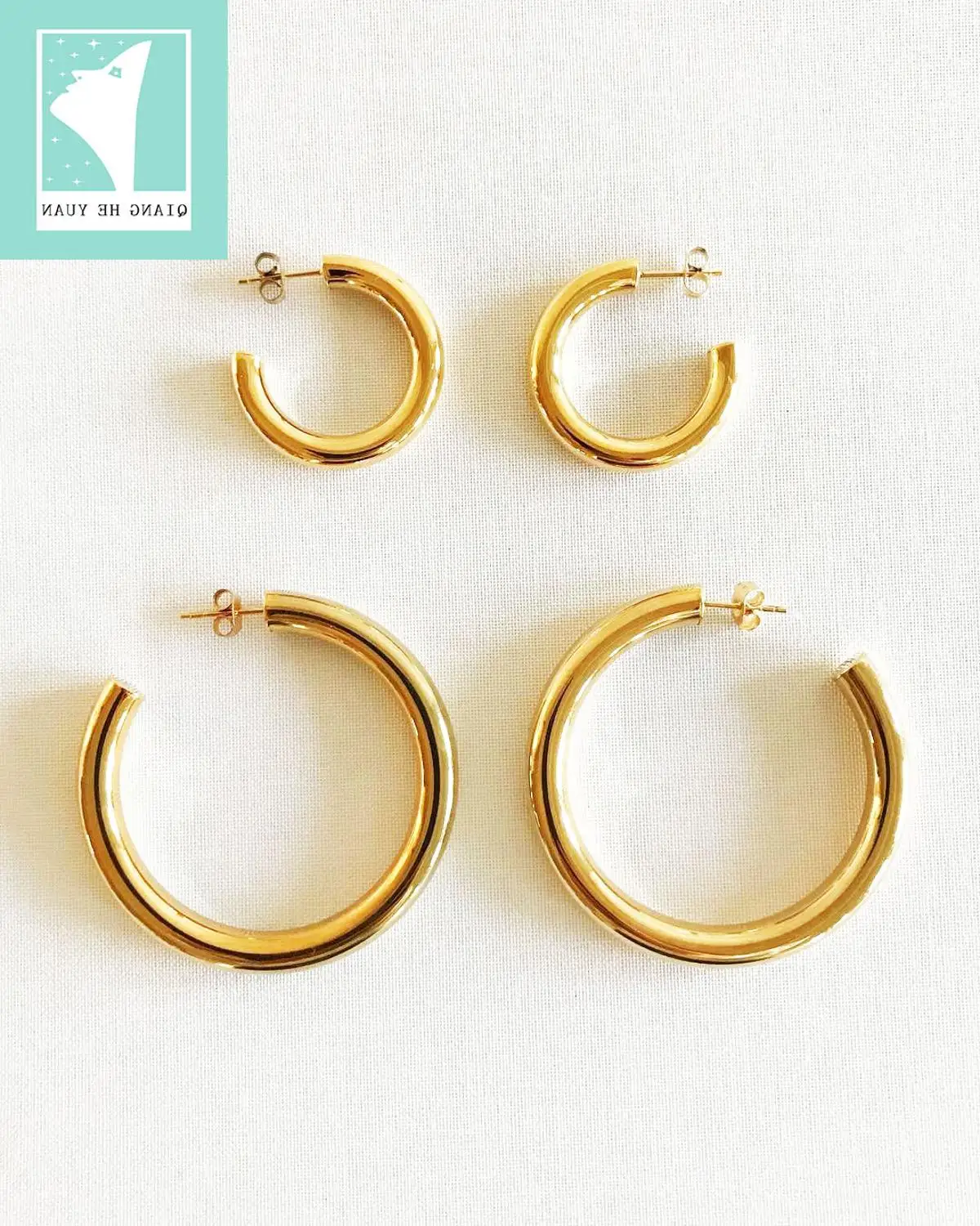 Большие серьги гвоздики из нержавеющей стали для женщин серебряные золотые 50