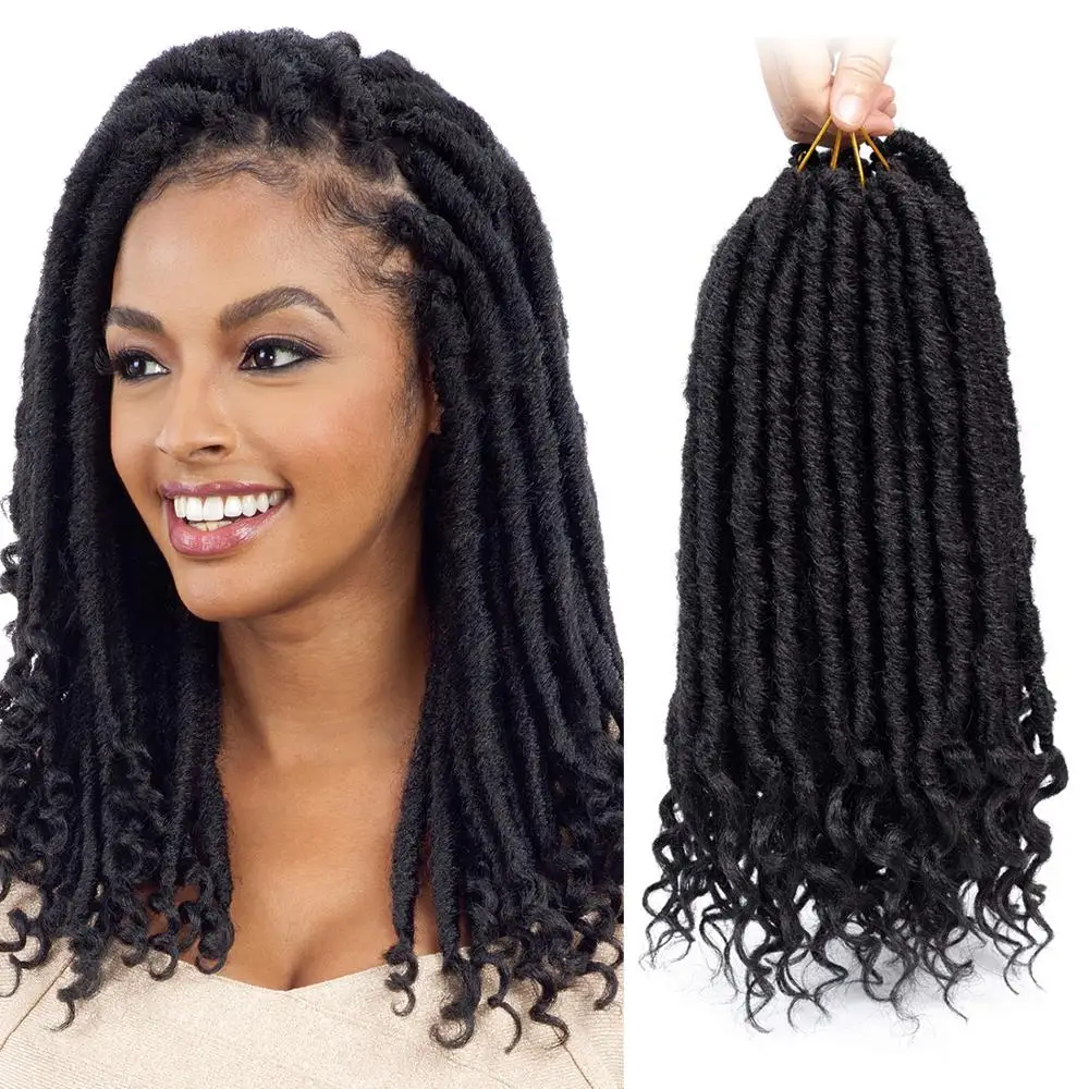 Ombre boddess Faux Locs Curly вязаные волосы оптовая продажа афро плетеные предварительно