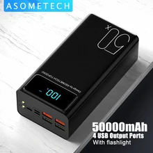 Power Bank 50000mAh Fast Charger External Battery Dual USB Digital Display Portable Charger for iPhone 11 XR 12 pro max xiaomi
