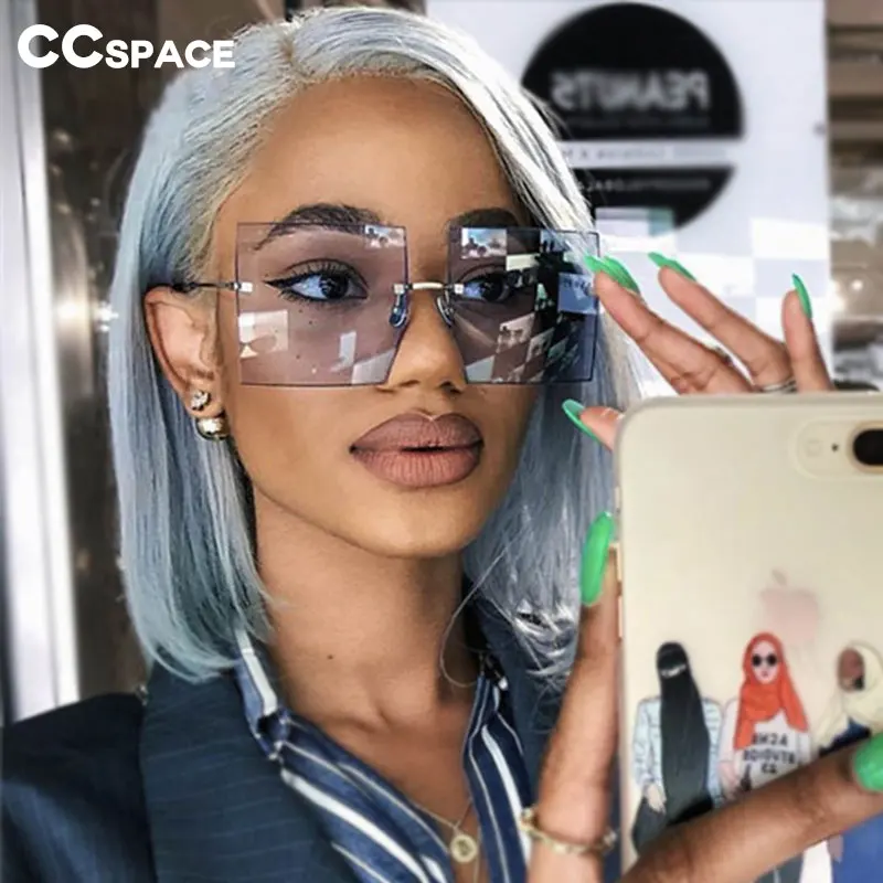 47140 квадратные безрамные негабаритные солнцезащитные очки для мужчин и женщин